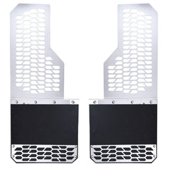 Putco 17-20 Ford SuperDuty Dually - (Fits Rear) - Set of 2 Mud Skins - Brushed SS w/ Hex Shield