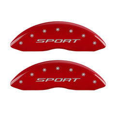 MGP 4 Caliper Covers Engraved front & Rear 2015/Sport Red finish silver ch