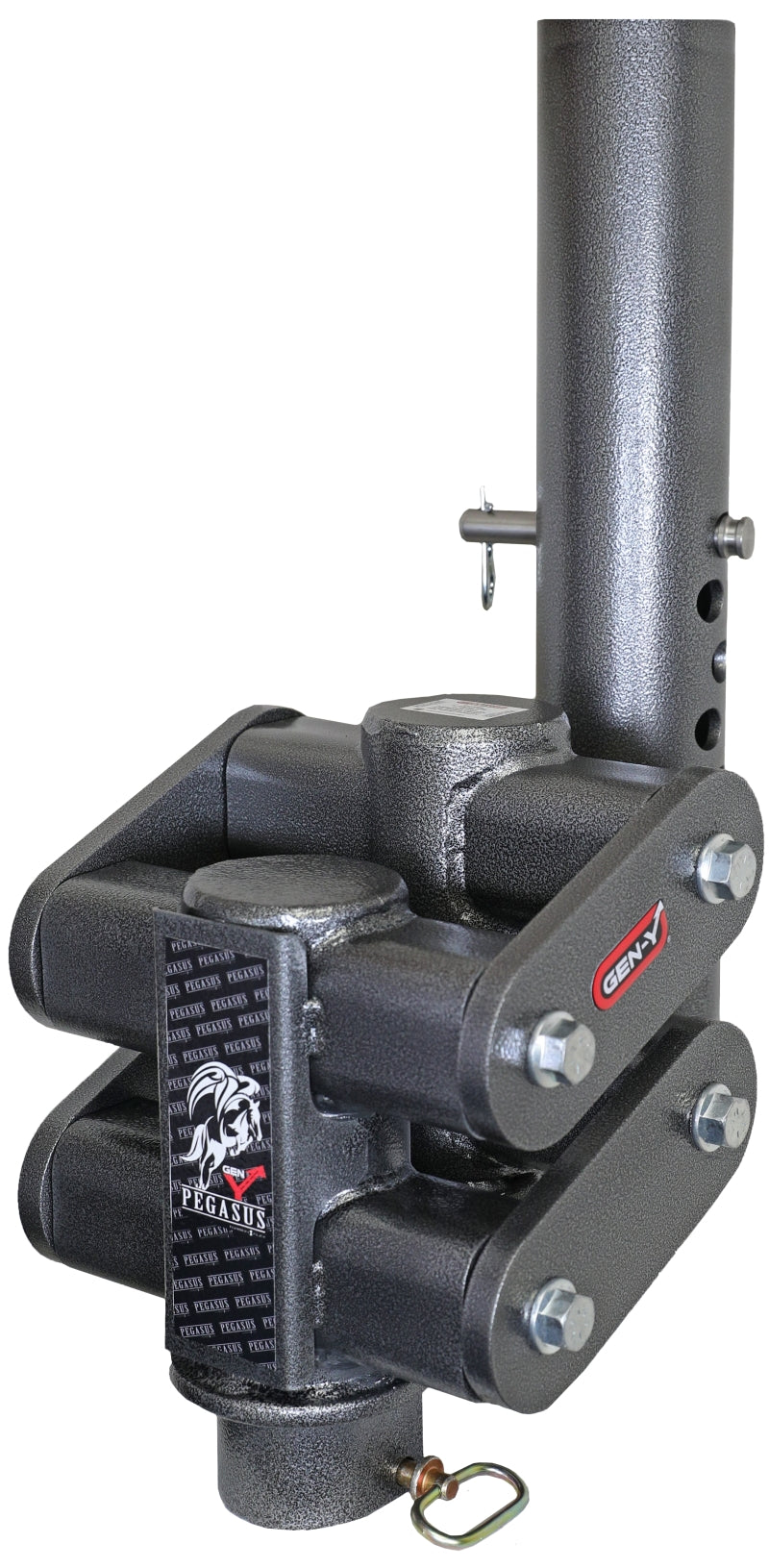 Gen-Y Pegasus Torsion-Flex Low Profile 11in Offset 4in RD Tube Gooseneck 2-5/16in Coupler Std Height