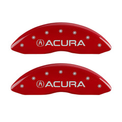 MGP 4 Caliper Covers Engraved Front & Rear Acura Red finish silver ch