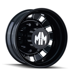 Mayhem 8180 BigRig 22.5x8.25/10x285.75 BP/169mm Offset/220.1mm Hub Rear Black w/ Milled Spokes Wheel