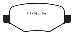 EBC 11-14 Ford Edge 2.0 Turbo Greenstuff Rear Brake Pads