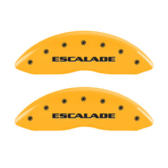 MGP 4 Caliper Covers Engraved Fr Escalade Rear ESV Yellow Finish Blk Char 2003 Cadillac Escalade ESV