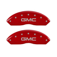 MGP 4 Caliper Covers Engraved Front & Rear GMC Red Finish Silver Char 2011 GMC Savana 2500