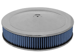aFe MagnumFLOW Air Filters Round Racing P5R A/F Chrome Assy 14x3: Blk/Blue