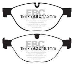 EBC 13+ Jaguar F-Type (Cast Iron Only) 3.0 Supercharged (380) Perf Pkg Redstuff Front Brake Pads