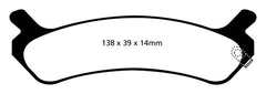 EBC 92-94 Hyundai Sonata 2.0 Redstuff Rear Brake Pads