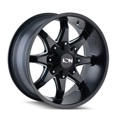 ION Type 181 20x9 / 5x139.7 BP / 18mm Offset / 110mm Hub Satin Black/Milled Spokes Wheel