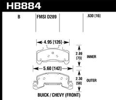 Hawk 85-91 Chevrolet Cavalier HPS 5.0 Front Brake Pads