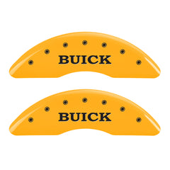 MGP 4 Caliper Covers Engraved Front Buick Rear Yellow Finish Black Char 2015 Buick Regal