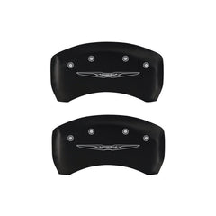 MGP 4 Caliper Covers Engraved Front & Rear Style 2/Chrysler Wing Red finish silver ch