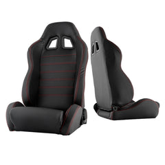 Xtune Sp2 Style Racing Seat Carbon Pu (Double Slider) Black/Black Driver Side RST-SP2-02-BK-DR