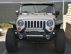 DV8 Offroad 07-18 Wrangler JK FS-17 Mid Length Steel Front Bumper w/ Fog Lights