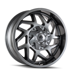 Mayhem 8106 Hatchet 20x9 / 5x139.7 BP / 18mm Offset / 110mm Hub Gloss Gunmetal w/ Black Wheel