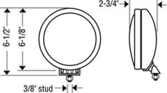 KC HiLiTES Apollo Pro 05-06 Jeep TJ Replacement 6in. Halogen Fog Light 55w (Single) - Black