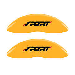 MGP 4 Caliper Covers Engraved Front & Rear No bolts/Sport Yellow finish black ch