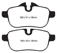 EBC 09+ BMW Z4 3.0 (E89) Yellowstuff Rear Brake Pads