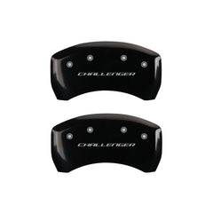 MGP 4 Caliper Covers Engraved Front & Rear Block/Challenger Black finish silver ch