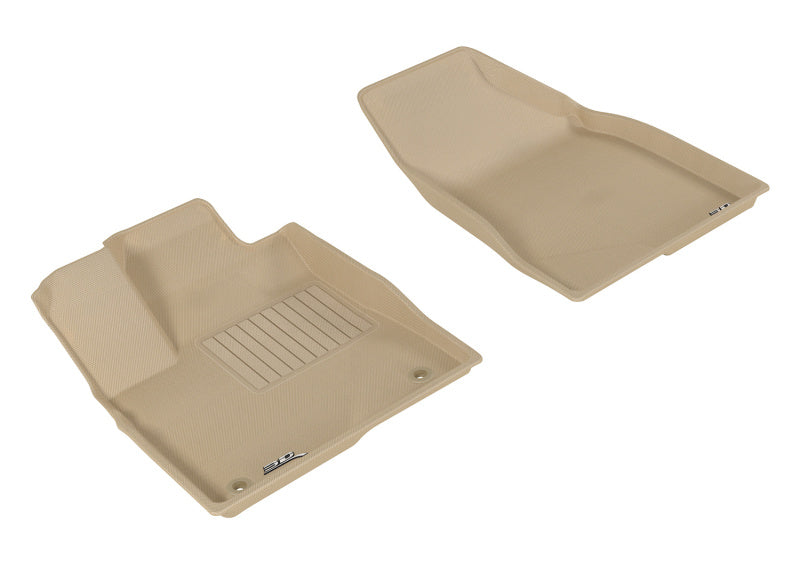 3D MAXpider 2014-2019 Toyota Highlander Kagu 1st Row Floormat - Tan