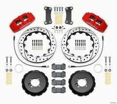 Wilwood Dynapro 6 Front Hat Kit 12.88in Drilled Red 2002-Up Mini Cooper w/ Lines