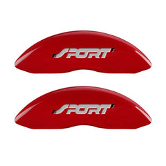 MGP 4 Caliper Covers Engraved Front & Rear No bolts/Sport Red finish silver ch