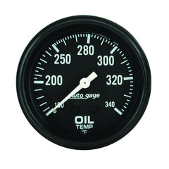 AutoMeter Gauge Oil Temperature 2-5/8in. 100-340 Deg. F Mechanical Black Autogage