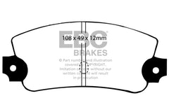 EBC 75-81 Lancia Beta 1.8L Greenstuff Rear Brake Pads