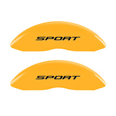 MGP 4 Caliper Covers Engraved Front & Rear No Bolts/Sport 2015 Yellow finish black ch