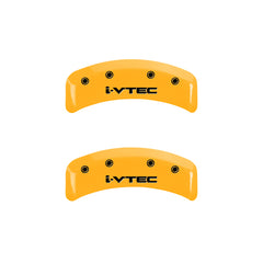MGP 4 Caliper Covers Engraved Front & Rear i-Vtec Yellow finish black ch