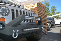 DV8 Offroad 07-18 Wrangler JK FS-17 Mid Length Steel Front Bumper w/ Fog Lights