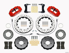 Wilwood Narrow Superlite 6R Front Hat Kit 12.88in Drill Red 2005-Up Mazda Miata w/ Lines