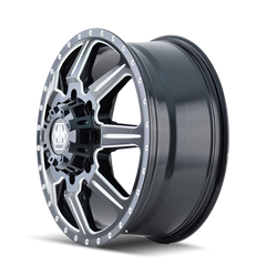 Mayhem 8101 Monstir 20x8.25 / 8x170 BP / 127mm Offset / 124.9mm Hub Front Black/Milled Spokes Wheel