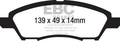 EBC 12+ Nissan Versa 1.6 Greenstuff Front Brake Pads
