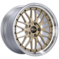 BBS LM 19x10 5x120 ET25 Gold Center Polished Lip Wheel -82mm PFS/Clip Required