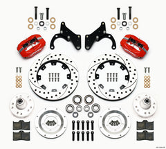 Wilwood Forged Dynalite Front Kit 12.19in Drilled Red 69-70 Impala Drum/Disc 69-82 Vette