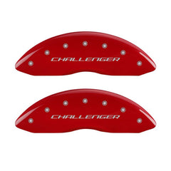 MGP 4 Caliper Covers Engraved Front & Rear Block/Challenger Red finish silver ch