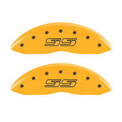 MGP 4 Caliper Covers Engraved F & R Avalanche SS Yellow Finish Blk Char 2008 Chevy Express 2500