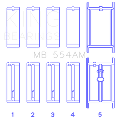 King GM 265/283/302/327 8 Cyl (Size STD) Main Bearing Set