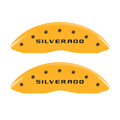 MGP 2 Caliper Covers Eng Front Silverado Yellow Finish Blk Char 05 Chevy Silverado 1500