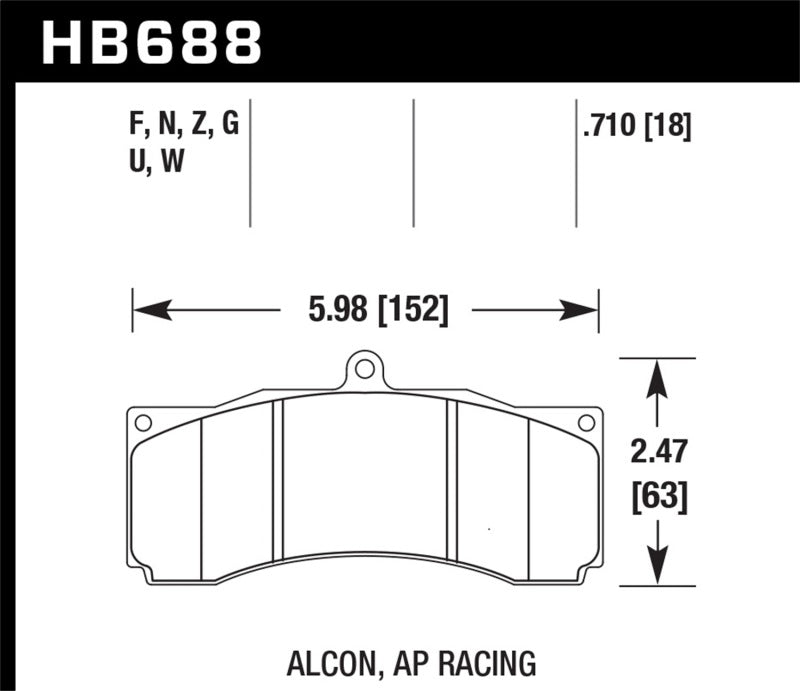 Hawk Stop Hawk DTC-80 AP Racing/Stop Tech Universal Performance Compound Racing ...