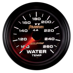 Autometer Phantom II 52mm Full Sweep Electronic 100-260 Deg F Water Temperature Gauge