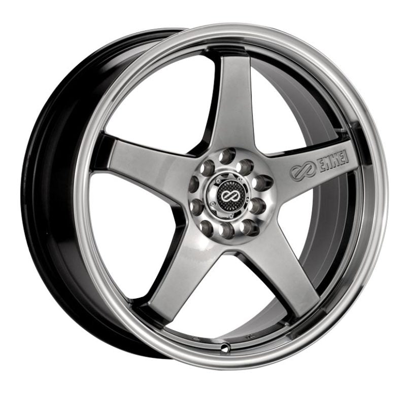 Enkei EV5 18x7.5 5x105/110 38mm Offset 72.6 Bolt Diameter Hyper Black w/ Machined Lip Wheel