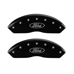 MGP 4 Caliper Covers Engraved Front & Rear MGP Yellow Finish Black Char 2005 Ford Mustang