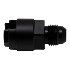 DeatschWerks 6AN Male Flare to 1/4in Female EFI Quick Connect Adapter - Anodized Matte Black