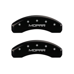 MGP 4 Caliper Covers Engraved Front & Rear MOPAR Black finish silver ch