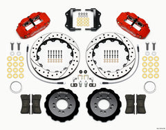 Wilwood Narrow Superlite 6R Front Hat Kit 12.88in Drill Red 2013-Up Ford Focus ST w/ Lines