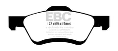 EBC 10-12 Ford Escape 2.5 Hybrid Greenstuff Front Brake Pads