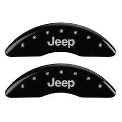 MGP 4 Caliper Covers Engraved Front & Rear JEEP Black finish silver ch