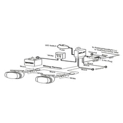 ANZO 12V Wiring Kit Universal 12V Auxiliary Wiring Kit w/ Illuminated Switch