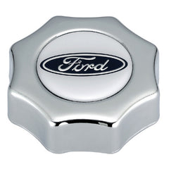 Ford Racing Ford Oval Logo Screw In Type Oil Fill Cap - Chrome Finish